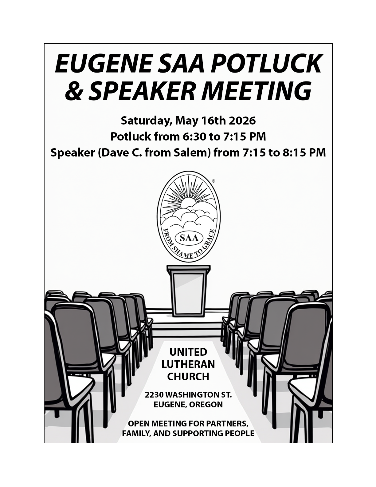 May 2026 Eugene SAA Potluck and Speaker Meeting